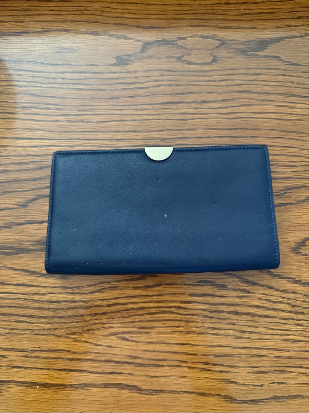Coach Navy Leather Long Wallet with Gold Accent